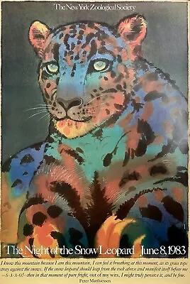 Original Vintage Poster Milton Glaser The Night Of The Snow Leopard 36  X 24   • $189.95