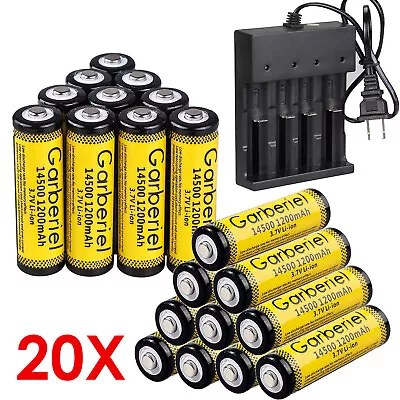 14500 Battery 1200mAh 3.7V Rechargeable Batteries Cell For Flashlight Lot • $11.99