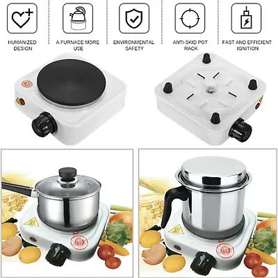 1000W Electric Hotplate Portable Kitchen Table Top Cooker Stove Single Hot Plate • £12.49