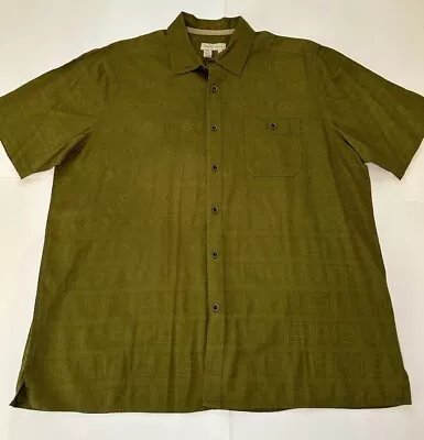 The Territory Ahead Olive Green Textured Geometric Button Up Men’s Shirt XXL • $20.66