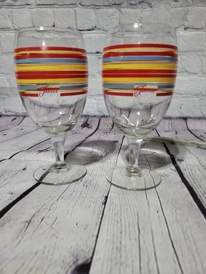 $8.99 • Buy Fiestaware, 2 - 16 Oz Stem Drink Glass, Stemware, Fiesta, Multi Color Stripes