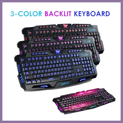 3 Colors Switchable LED Backlight Illuminated USB Wired Gaming Keyboard AU Stock • $21.99