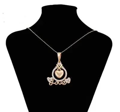 9ct 9K Yellow Gold Plated Girls Boys Love Heart  NECKLACE & Pendant . 775 UK • £11.99