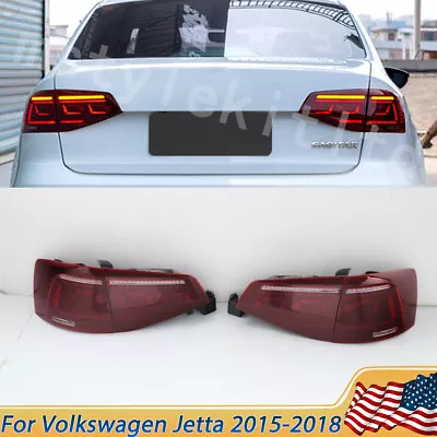 Red LED Tail Light For 2015 2016 2017 2018 VW Jetta MK6 Sequential Rear Lamps • $305.99