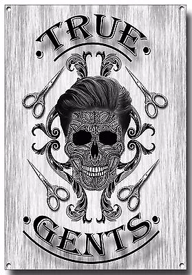 True Gents Barber Metal Signtattoo Flashbarberold Schoolhairdressergroom • £16.95