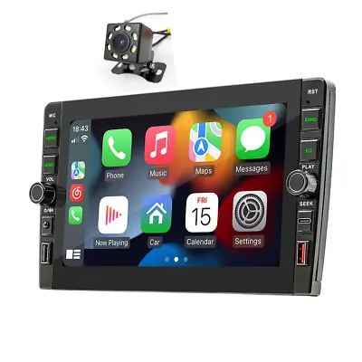 Android 12 Carplay Car Radio WIFI GPS Double 2Din Stereo With 8LED Camera Kit • $120.50