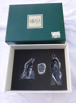 Mikasa Germany Mary Joseph & Baby Jesus Crystal Nativity Holy Family Christmas • $95