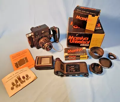 Vintage Universal Mamiya Super 23 Camera Sekor 127mm Lens + Accessories Polaroid • $399