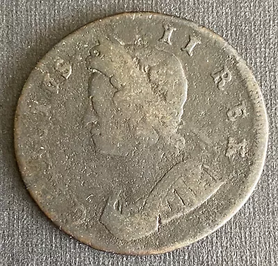 £35 • Buy 1729 George II (Second) Half-Penny - Old British Coins - Dark Tone