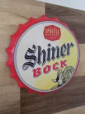 Shiner Bock Beer Shiner Texas Round Metal Sign Man Cave Bar  Decor Beer Sign • $20.77