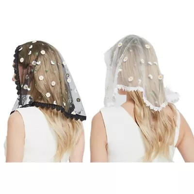 Summer Hijab Mantilla Veil Catholic Church Veil Lace Scarf Latin Mass • £7.38