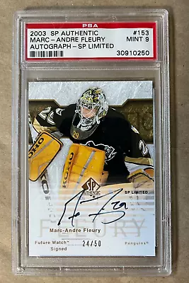 Marc-Andre Fleury 2003-04 SP Authentic RC LIMITED Future Watch Auto Rookie 24/50 • $3399