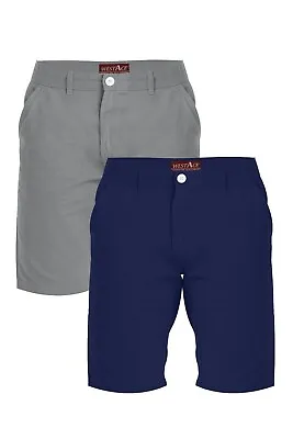 £26.99 • Buy Mens Chino Shorts (Pack Of 2) Slim Fit Casual Cotton Summer Bermuda Half Pants