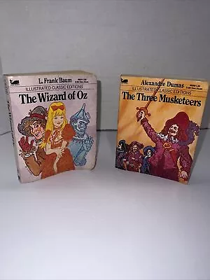 Lot Of 2 Vintage Moby Books Illustrated Classics Mini Size Wizard Oz/Musketeers • $10