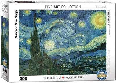 Starry Night Van Gogh 1000pc Jigsaw Puzzle By Eurographics 680mm X 480mm • £17.99