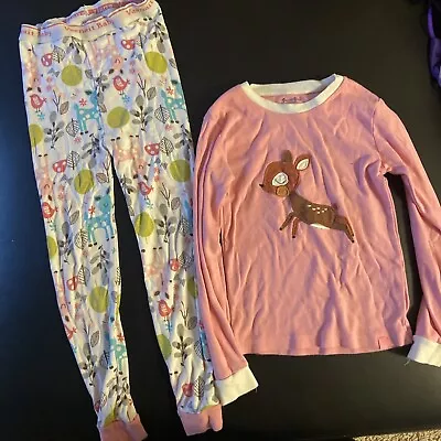 Vaenait Baby Pink White Deer Forest 2pc Top Bottom PJ GIRLS 6 7 XL Kids Sleep • $14.99