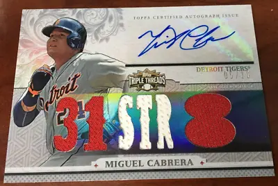 2014 Topps Triple Threads Relic & Auto Card - Miguel Cabrera TTAR-MC3 05/18 • $135