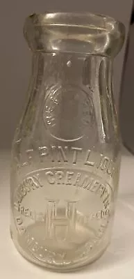 Vintage DANBURY CREAMERY Half Pint Milk Bottle Danbury Connecticut • $12