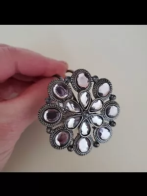 MAURICE'S Hinged Jeweled Bangle Clamper Bracelet Black • $7