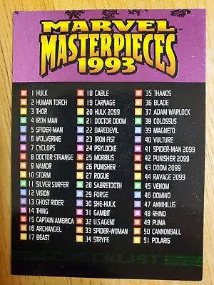 1993 Skybox Marvel Masterpieces Cards Base/Inserts Singles U Pick • $0.99