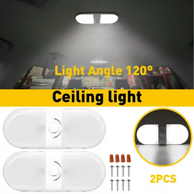 LED RV CAMPER TRAILER MARINE RV 12v CEILING FIXTURE DOUBLE DOME LIGHT 700LM 2 EE • $35.49