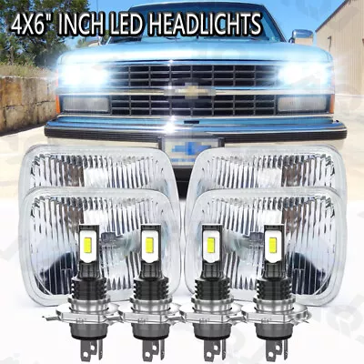 4X6  Rectangular Conversion Headlights For 1988-1989 Chevy C/K1500 K2500 K3500 • $118.99