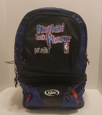 Vtg Igloo NBA Nothin' But Flavor Got Milk Edition Purple Orange Backpack Cooler • $21.03