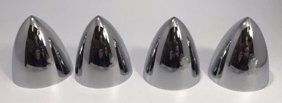 Set 4 3 3/8  Chrome Bullet Nose Hubcap Center Accessory Hot Rod Rat Rod Custom  • $47.99