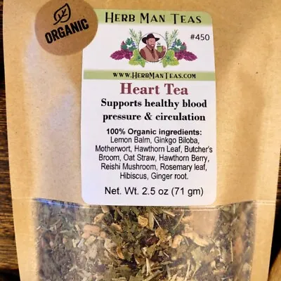 HEART TEA  - With Reishi Mushroom Lowers Blood Pressure & Heart Palpitations • $19.50