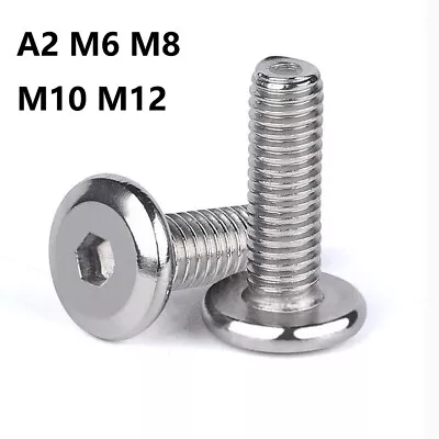 M6 M8 M10 M12 Furniture Connector Bolts Hex Socket Flat Head Allen Screws • £37.07