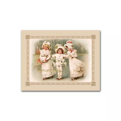 Victorian Children Skating Vintage Image Christmas Postcard • $2.95