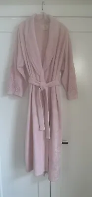 Vintage Stan Herman Long Cotton Chenille Robe Pink Size Large Great Condition • $89