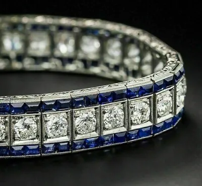 4.5Ct Round Cut Lab Created Diamond Women Tennis Bracelet 14K White Gold Plated • $498.99