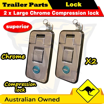 $32 • Buy 2x Large Chrome Compression Lock, Push Latch, Tool Box, RV, Canopy, Trailer Pop 