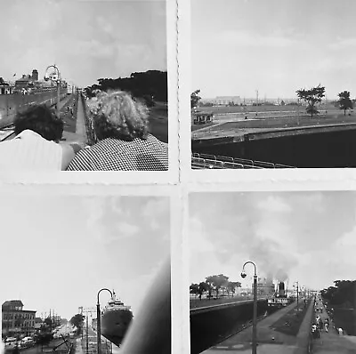 Lot Of 4 Vintage Photos Sault Ste Marie Canal Soo Locks Michigan People Ships • $6.25