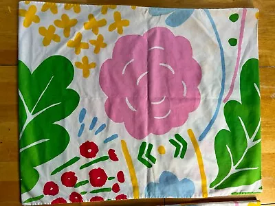 Vtg Marimekko Dan River Bright Floral Standard Pillowcases Set Pair ~ • $19.99