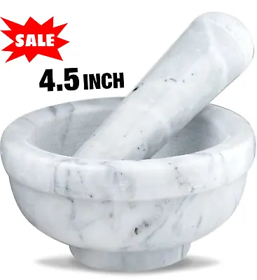 Mortar And Pestle Stone White Set Classic Pestal Natural Spice Herb Pill Grinder • $21.98