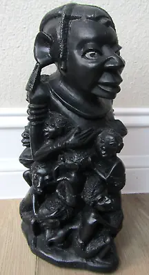 African Tribal Clan Ebony Family Tree Of Life Art Makonde Wooden Hand Carved ! • $120
