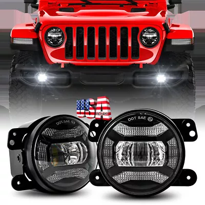 Newest For Jeep Wrangler JL Gladiator Rubicon 2018-23 Bumper LED Fog Lights DRL • $59.99