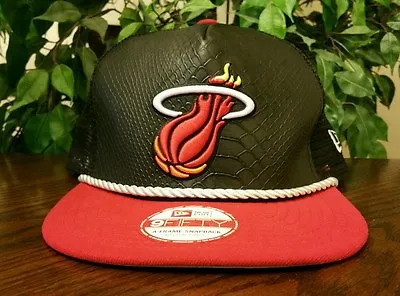 New Era 9fifty Miami Heat Nba Snake Front Snapback Cap Unisex Size Medium-large  • $27.30