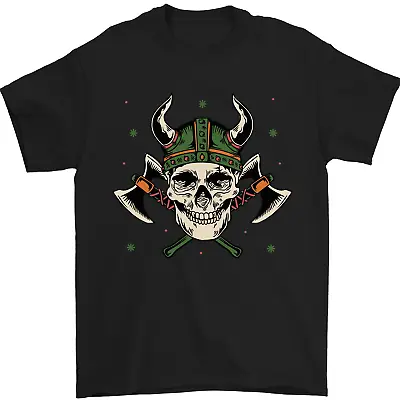 Viking Skull With Axes And Helmet Mens T-Shirt 100% Cotton • $9.79