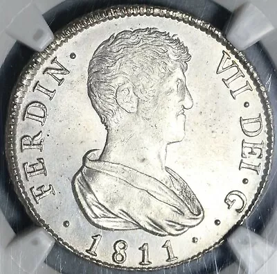 1811-V NGC MS 64 Spain 4 Reales Ferdinand VII Valencia Silver Coin (20052603C) • $995