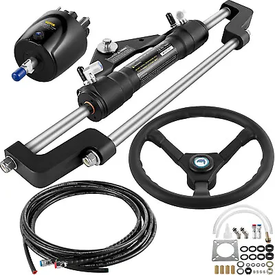 Hydraulic Outboard Boat Steering Kit HK6400A-3 HO5118 18' Hoses 300HP Helm Pump • $499.99