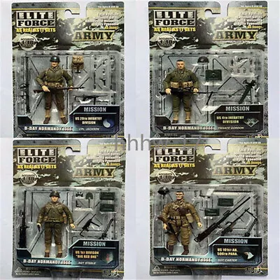 Elite Force 1:18 WWII US Army D-Day Normandy 1944 Infantry Divison 4pc Figures • $110.27