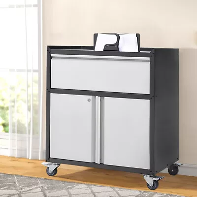 £65.95 • Buy Home Office Metal Filing Cabinet Mobile File Tool Storage Unit 2 Drawer Cupboard