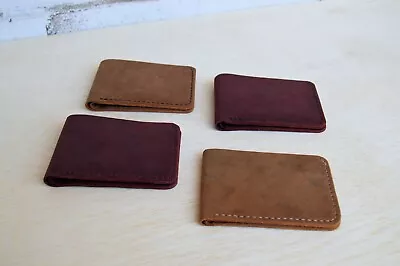 Bi-Fold Wallet Genuine Leather Crazy Horse 100% Handmade Wallet For Men • $39.99