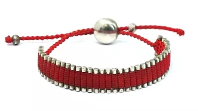 LINKS OF LONDON 925 STERLING SILVER Red Friendship Lariat Bracelet 21.42g - G03 • £12.99