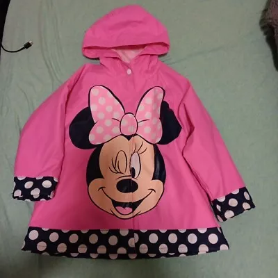 Western Cheif Disney Girls Minnie Mouse Rain Coat Size 3T Pink With Hood & Lined • $15