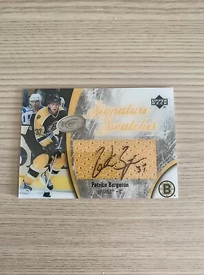 2005-06 Upper Deck Ice Hockey Signature Swatches Patrice Bergeron Auto Jersey • $134.99