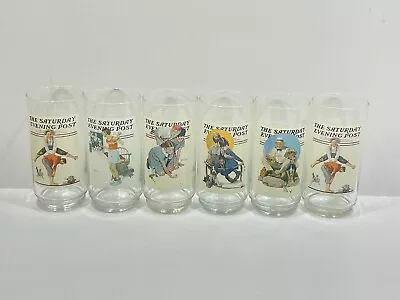 1980's Norman Rockwell Glasses Arby's Collector Series Saturday Evening Post - 6 • $21.29